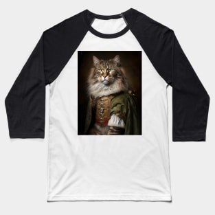 Royal Portrait of a Norwegian Forest Cat Baseball T-Shirt